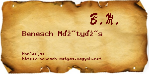 Benesch Mátyás névjegykártya